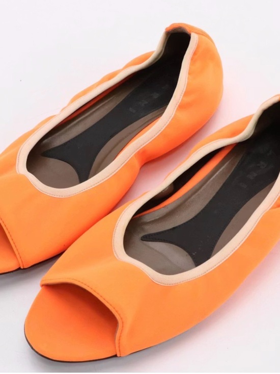 Marni Shoes - Marni Orange Open-Toe Ballet Flats